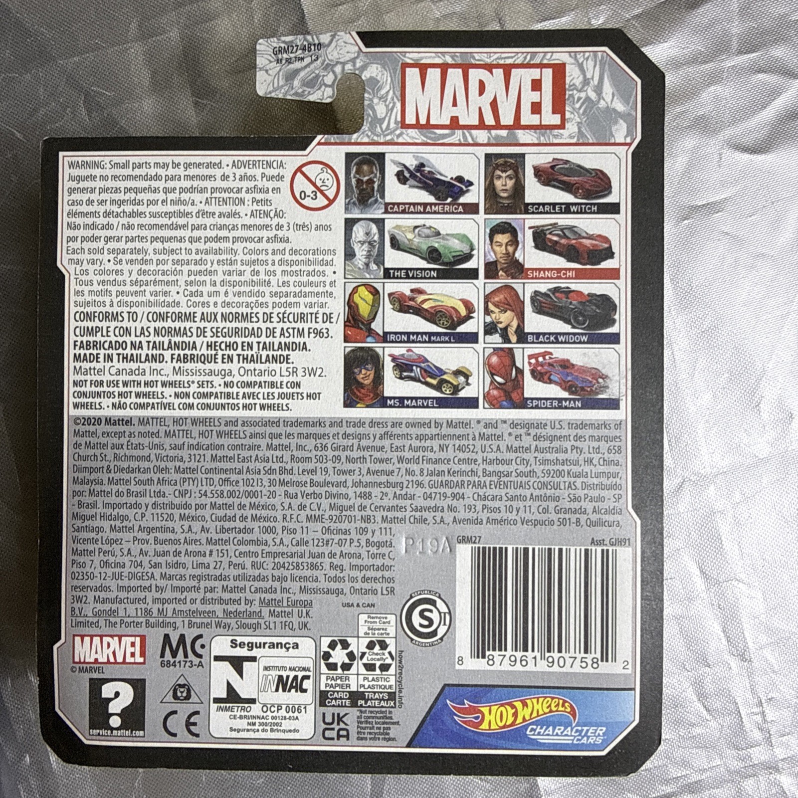 2021 Hot Wheels MARVEL Character Cars Set of 8 New GJH91