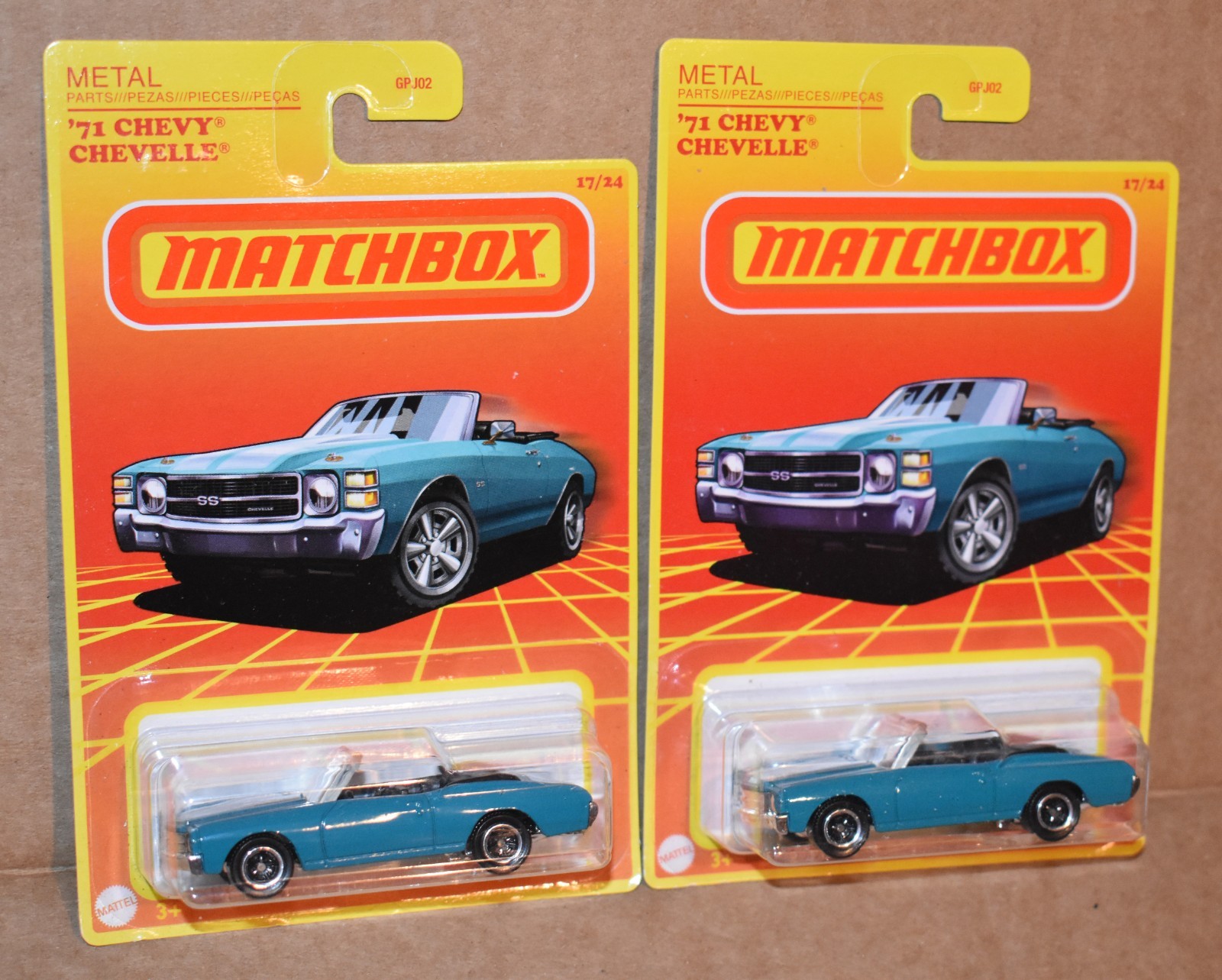 MATCHBOX 1971 CHEVY CHEVELLE 17/24 LOT OF 2 NEW