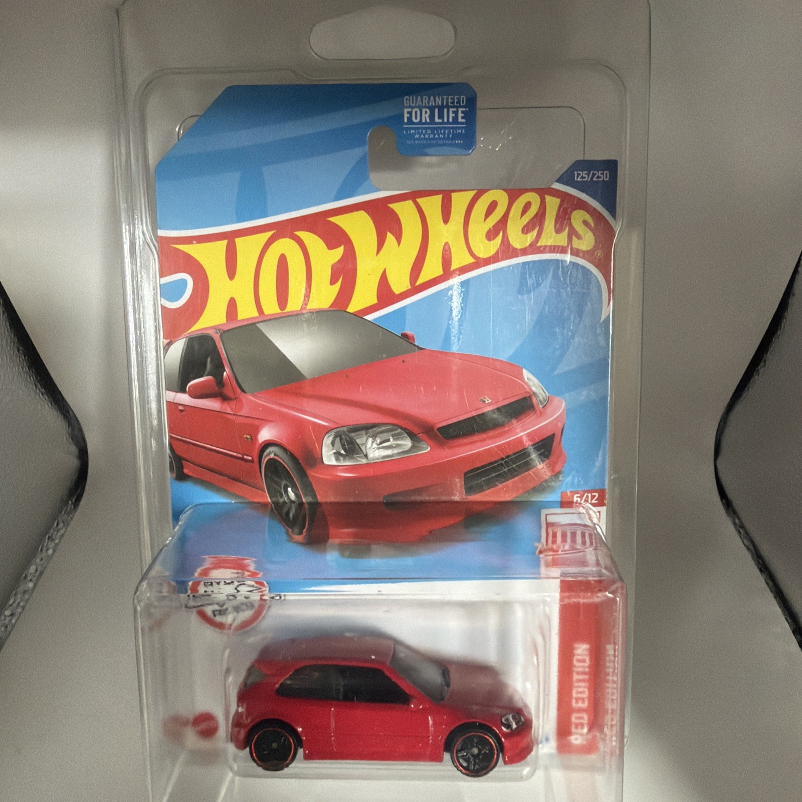 Hot Wheels #125/250 Red Edition 6/12 ’99 Honda Civic Type R (EK9) in Red