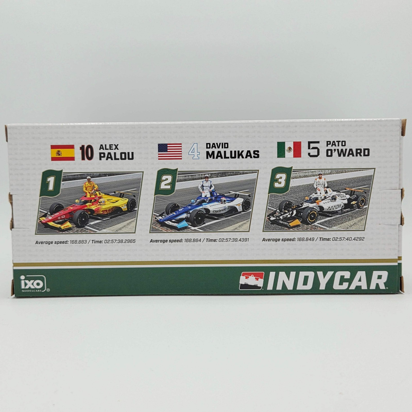 iXO Models – 2025 Indy 500 Victory Row Collector’s Set 1:64 Palou/Malukas/O’Ward