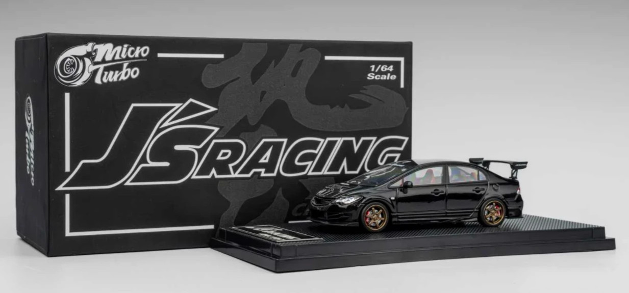 1/64 HONDA CIVIC FD2 J’s Racing W/Interior/Engine Model Car -BLACK-