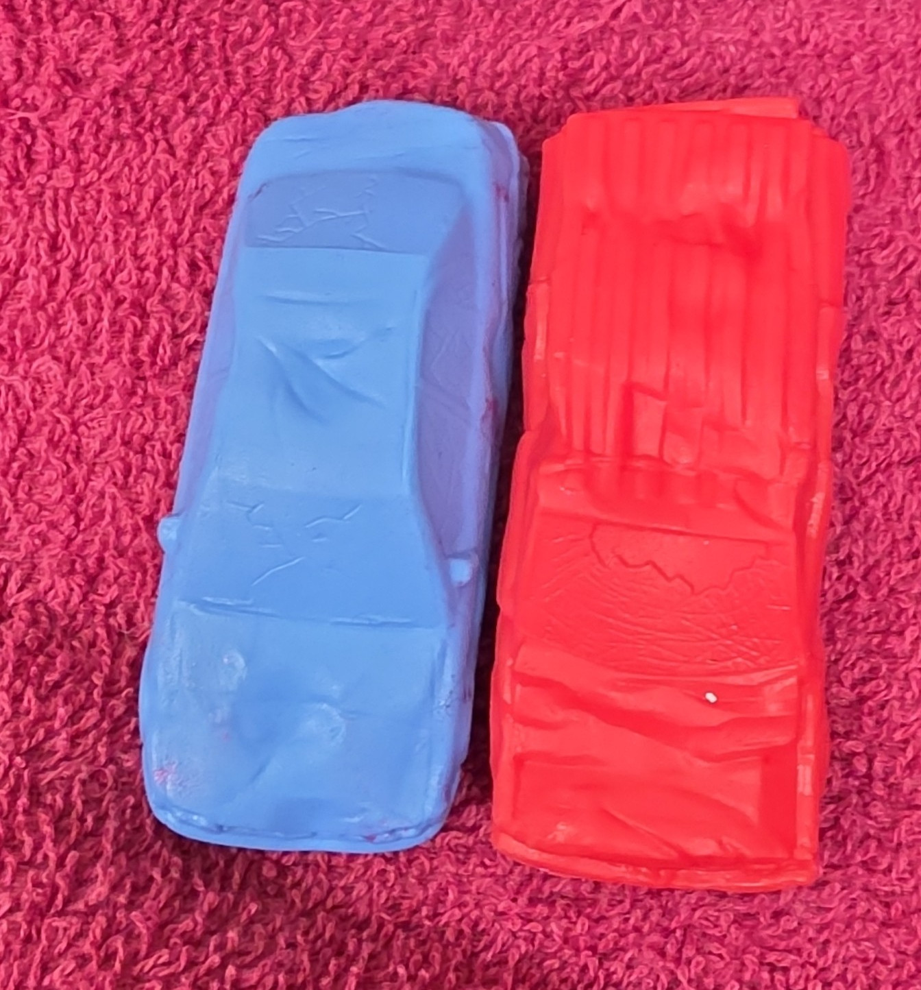 Plastic Toy Car Lot of 2 Red and Blue Kids Toy Vehicles