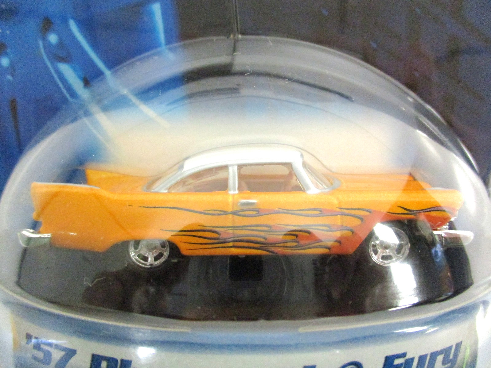 HOT WHEELS – REAL RIDERS – CUSTOM 1957 PLYMOUTH FURY – FLAMES – 1/64