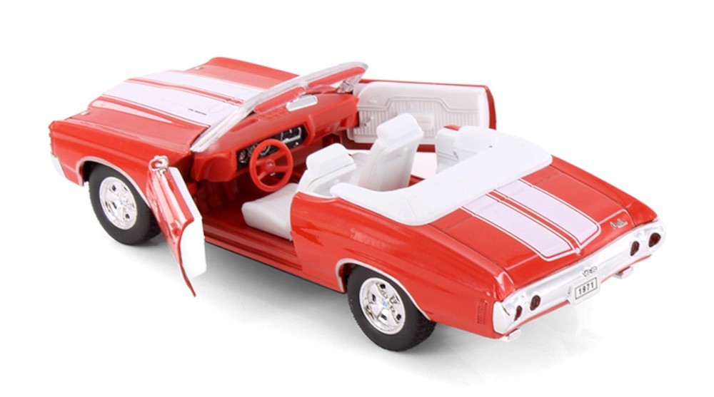 1971 Chevrolet Chevelle SS 454 1/24 Scale Diecast Model by Welly – RED