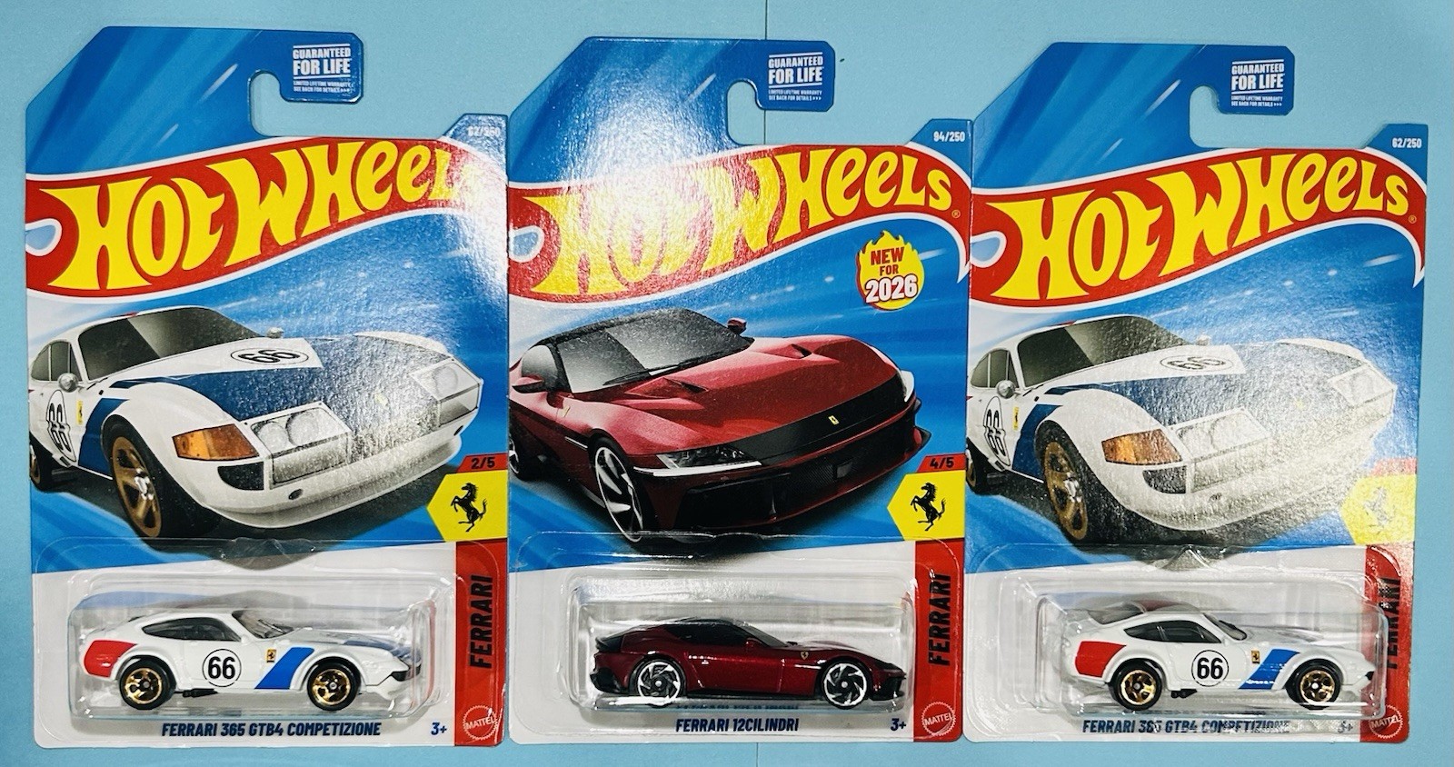 🔥Hot Wheels Ferrari Lot Of 3: 2x Ferrari 365 GTB4 and Ferrari 12Cilindri🔥