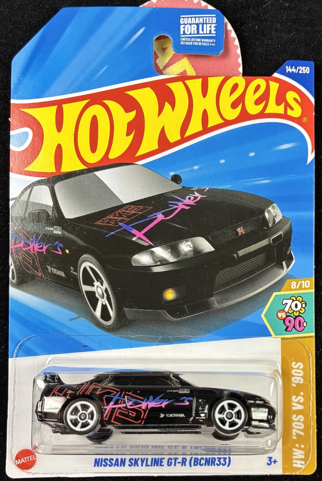 2025 Hot Wheels Black & Blue Nissan Skyline GT-R BCNR33 HKS JDM, #144 Lot of 2