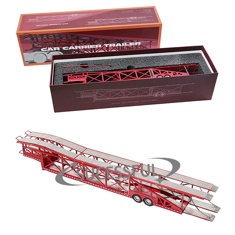 1:64 Extra Long Double Deck Alloy Car Transporter Trailer Model
