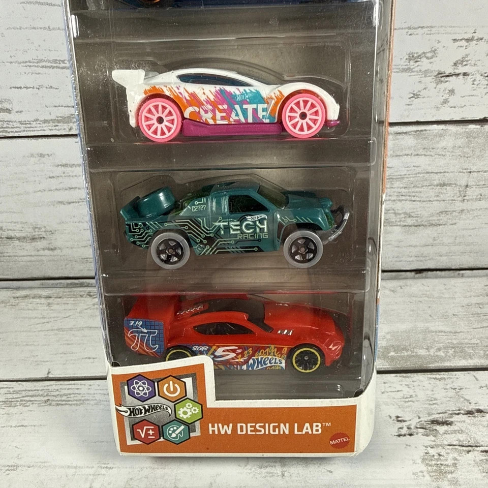 Hot Wheels HW Design Lab 5 Pack Tech Series Mattel Diecast Cars Sealed