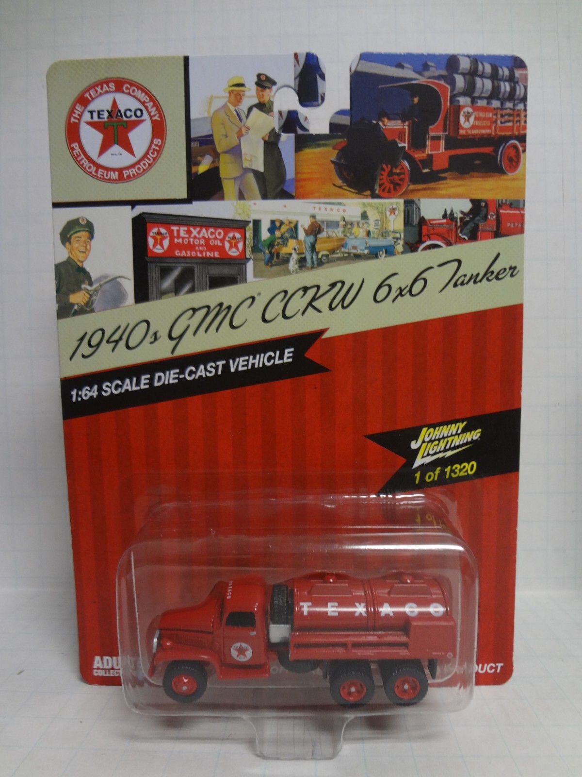 Johnny Lightning 1940 GMC CCKW 9X9 Tanker TEXACO 1 of 1320 – Heritage Texaco