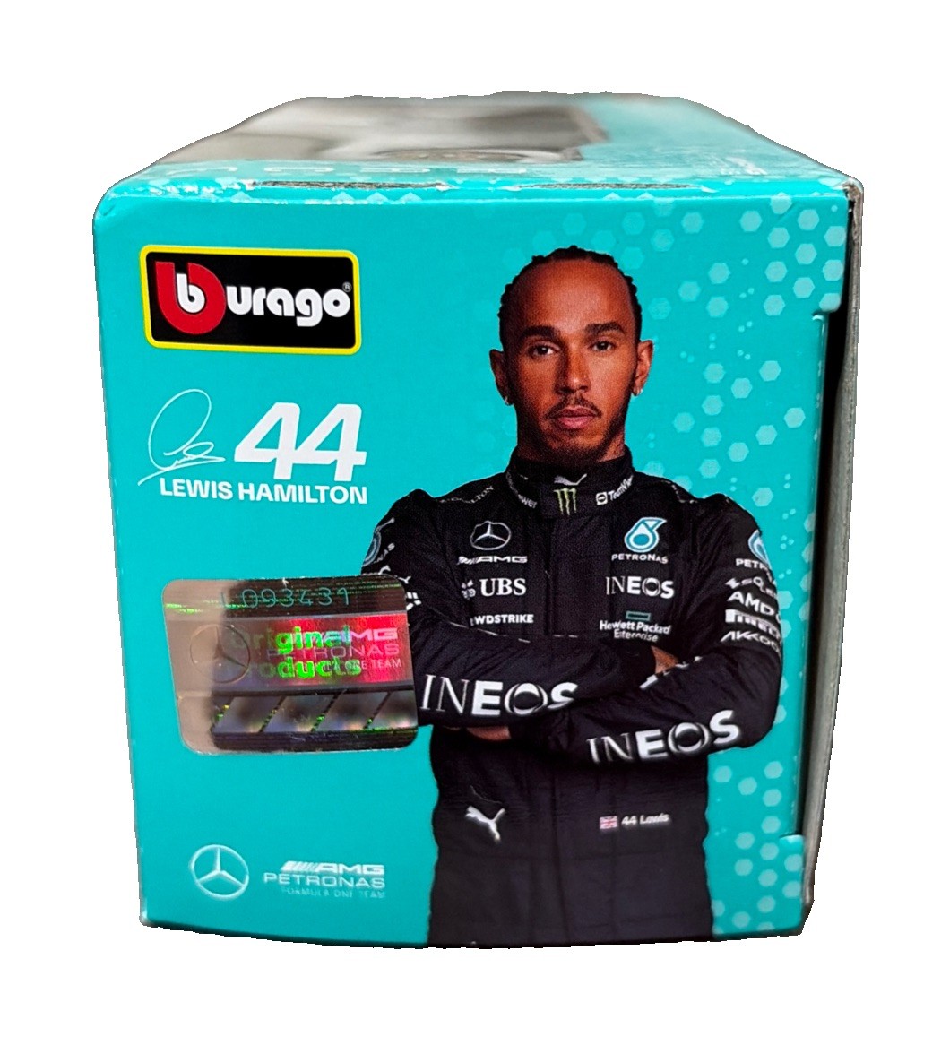 Burago 1:43 Petronas F1 Formula Mercedes AMG Lewis Hamilton and George Russell