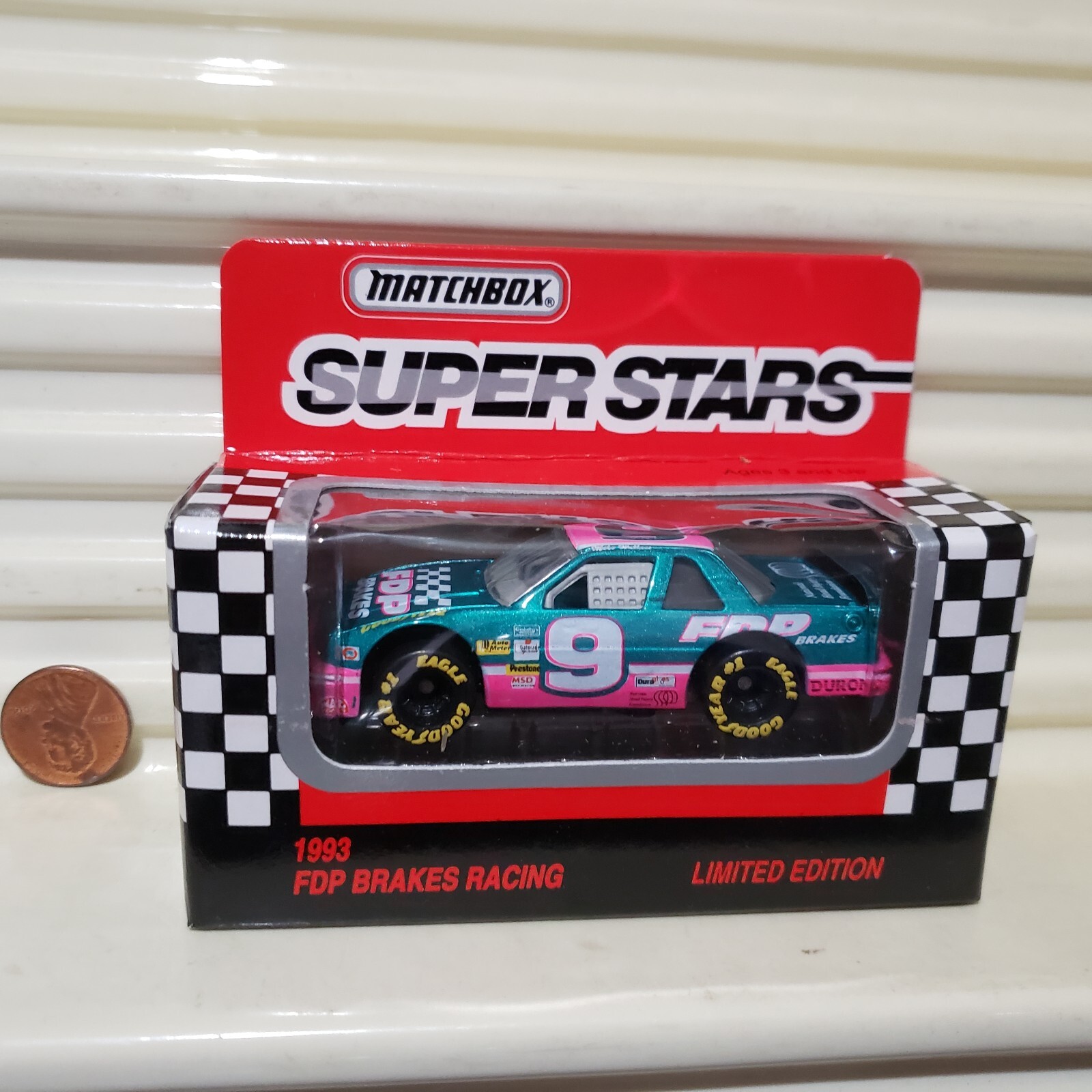 Matchbox 1993 #9 MIKE WALLACE FDP BRAKES Super Stars Car Nu in Mint Box