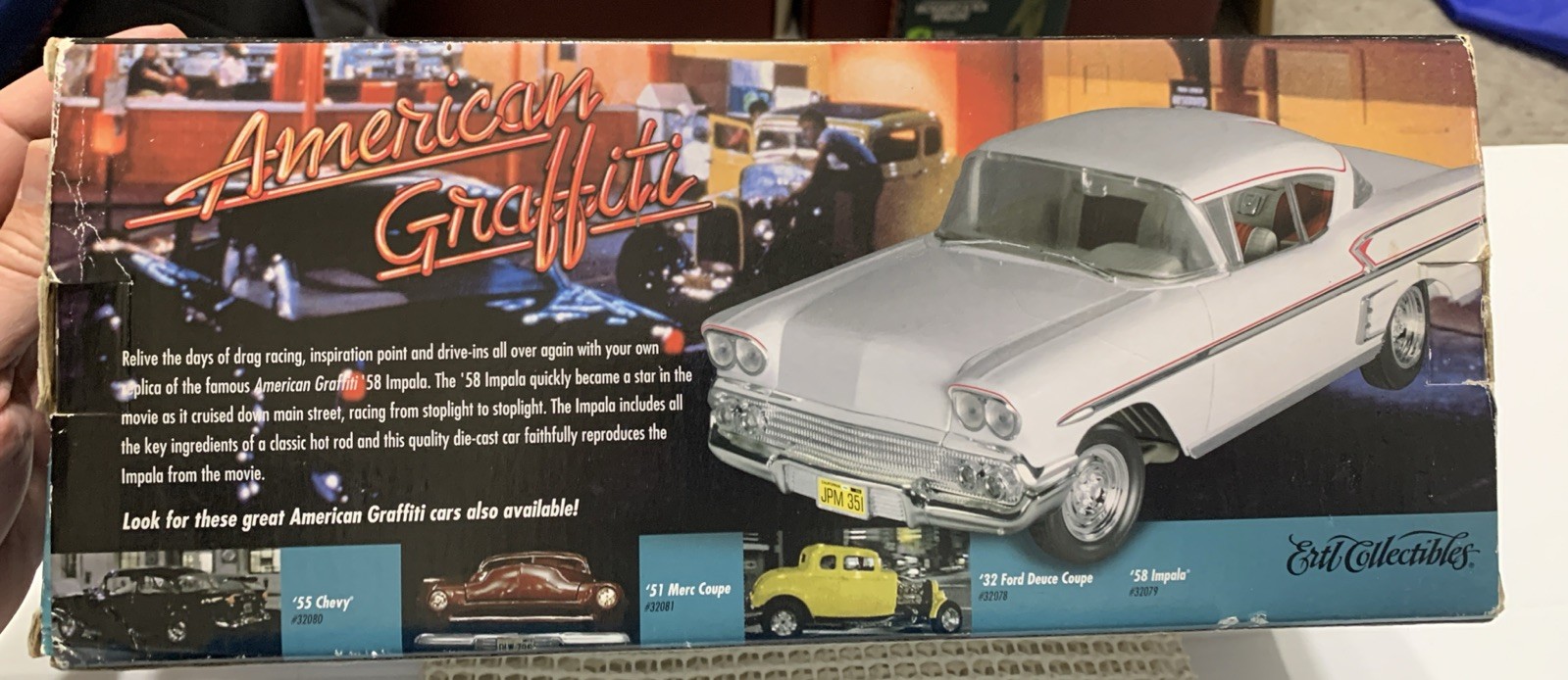 ERTL 1958 Chevrolet Impala AMERICAN GRAFFITI White 1/18 Scale Signed By Debbie