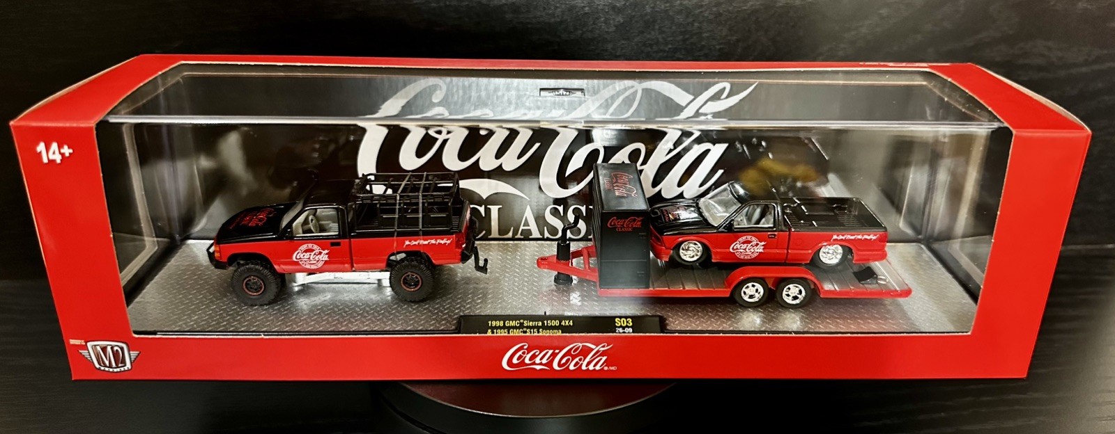 M2 Machines Auto Haulers Coca Cola 98 GMC 1500 4×4 & 95 GMC S15 Sonoma,Diecast
