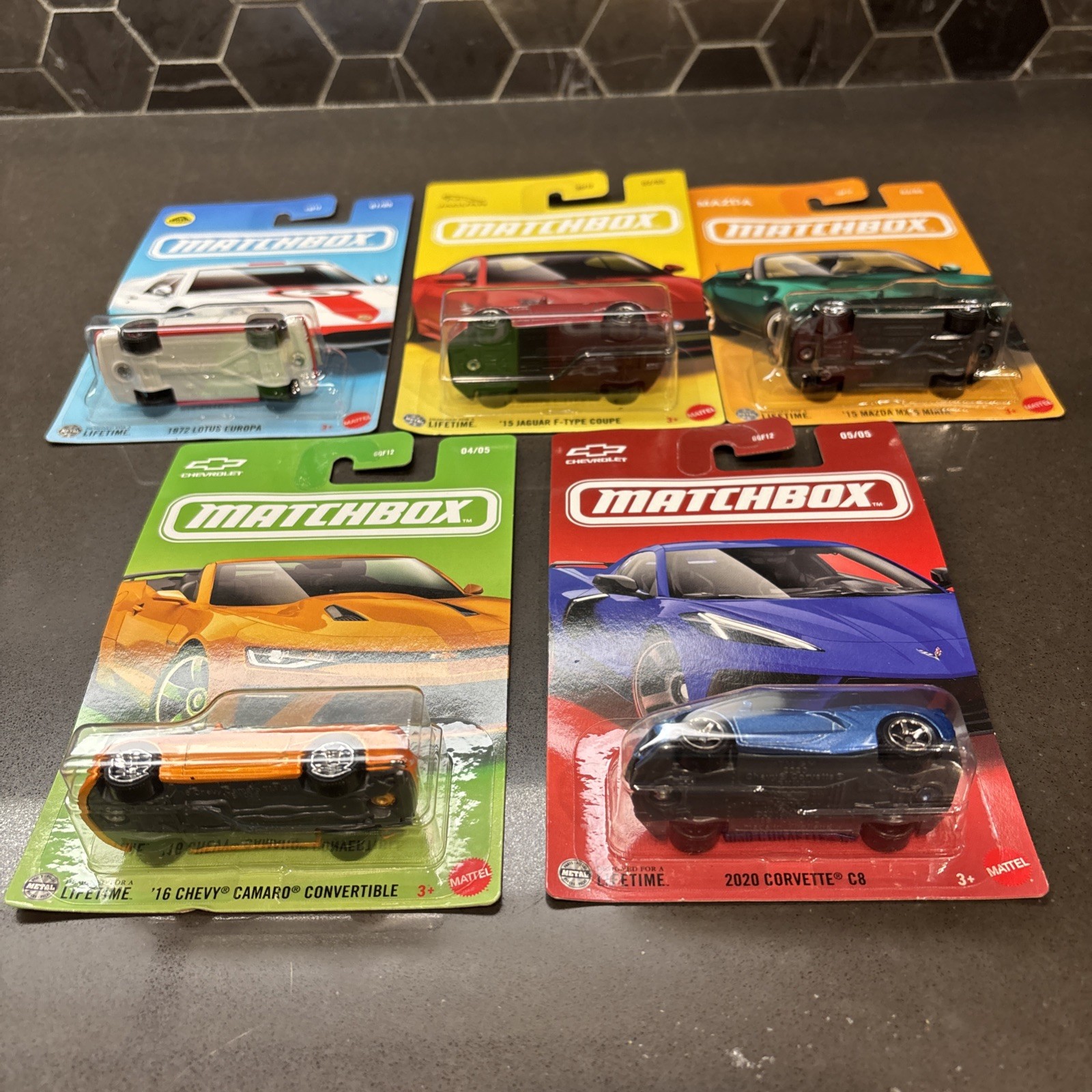 Matchbox Sport Cars Series – Lotus Jaguar Mazda Chevy – 2025 – Set 1-5