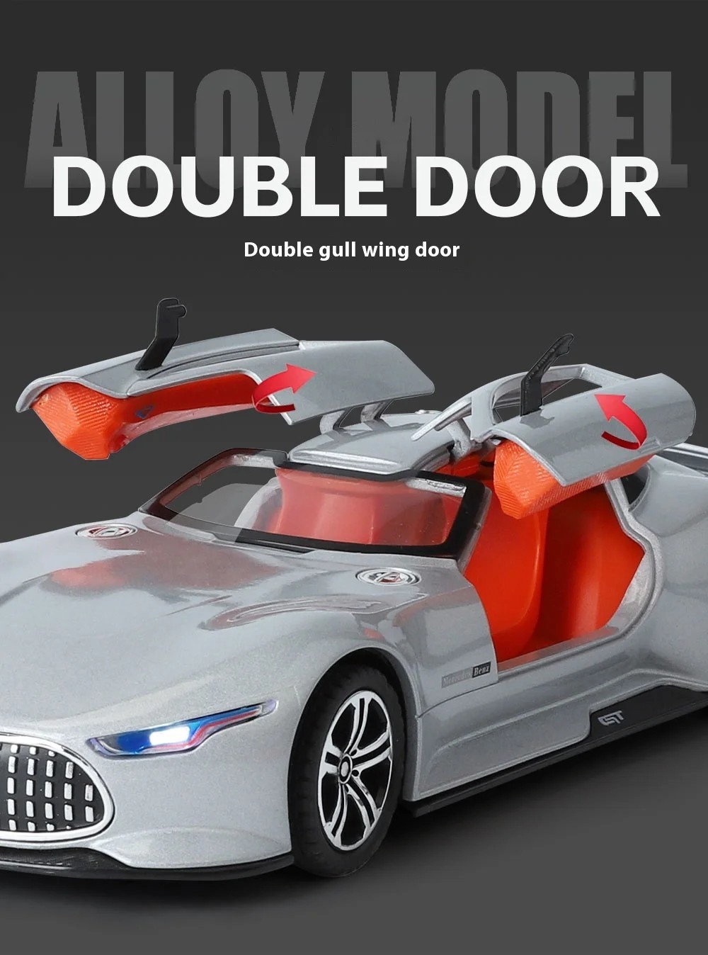 1: 24 Mercedes-Benz AMG alloy model car with sound and light sports car model
