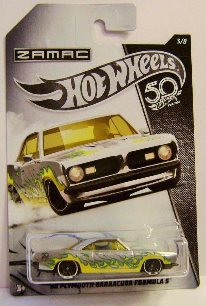 1968 ’68 PLYMOUTH BARRACUDA FLAMES ZAMAC 50 YEARS 3/8 HOT WHEELS DIECAST 2018