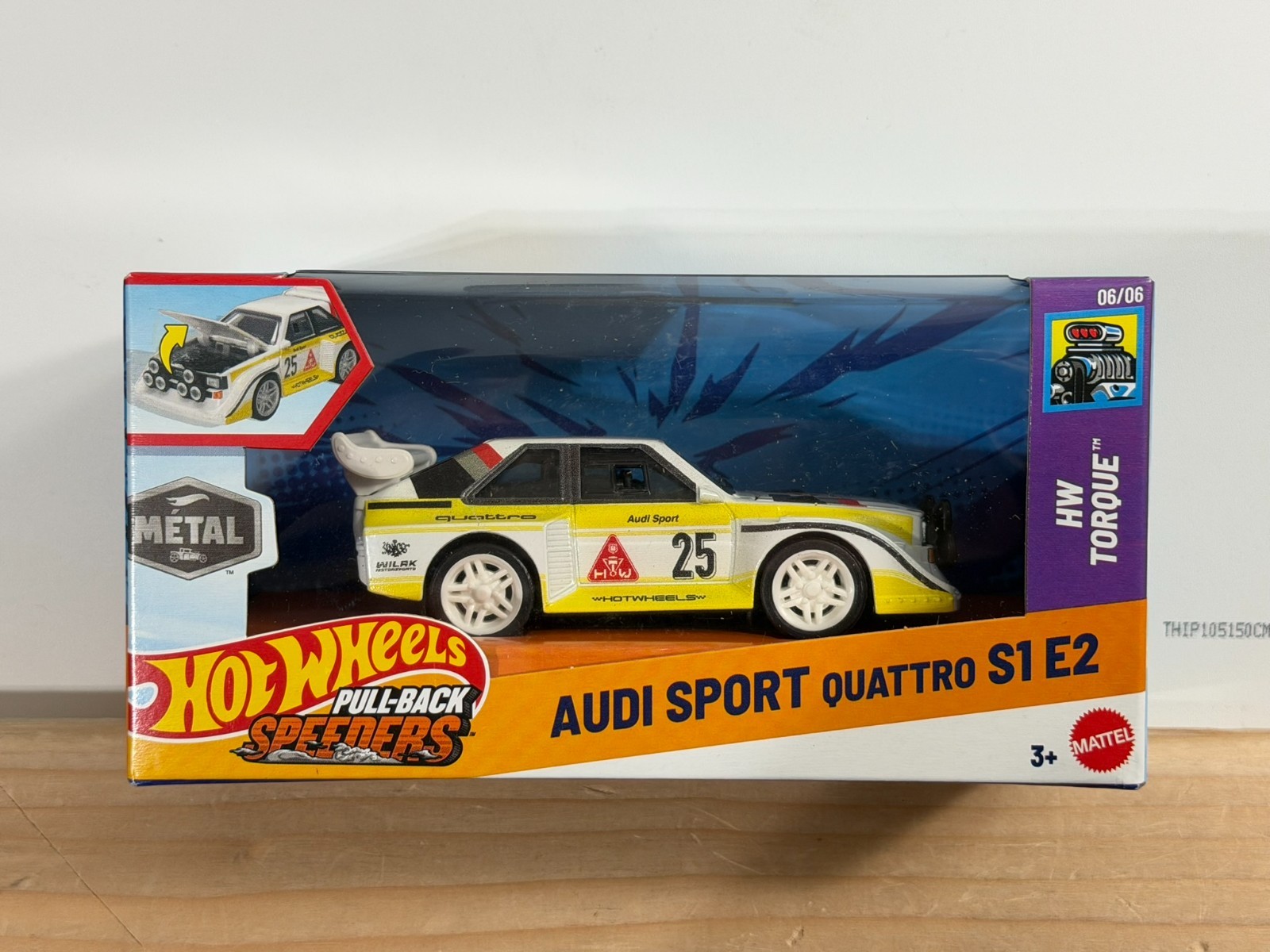 Hot Wheels PULL-BACK SPEEDERS HW TORQUE AUDI SPORT QUATTRO S1 E2 WHITE
