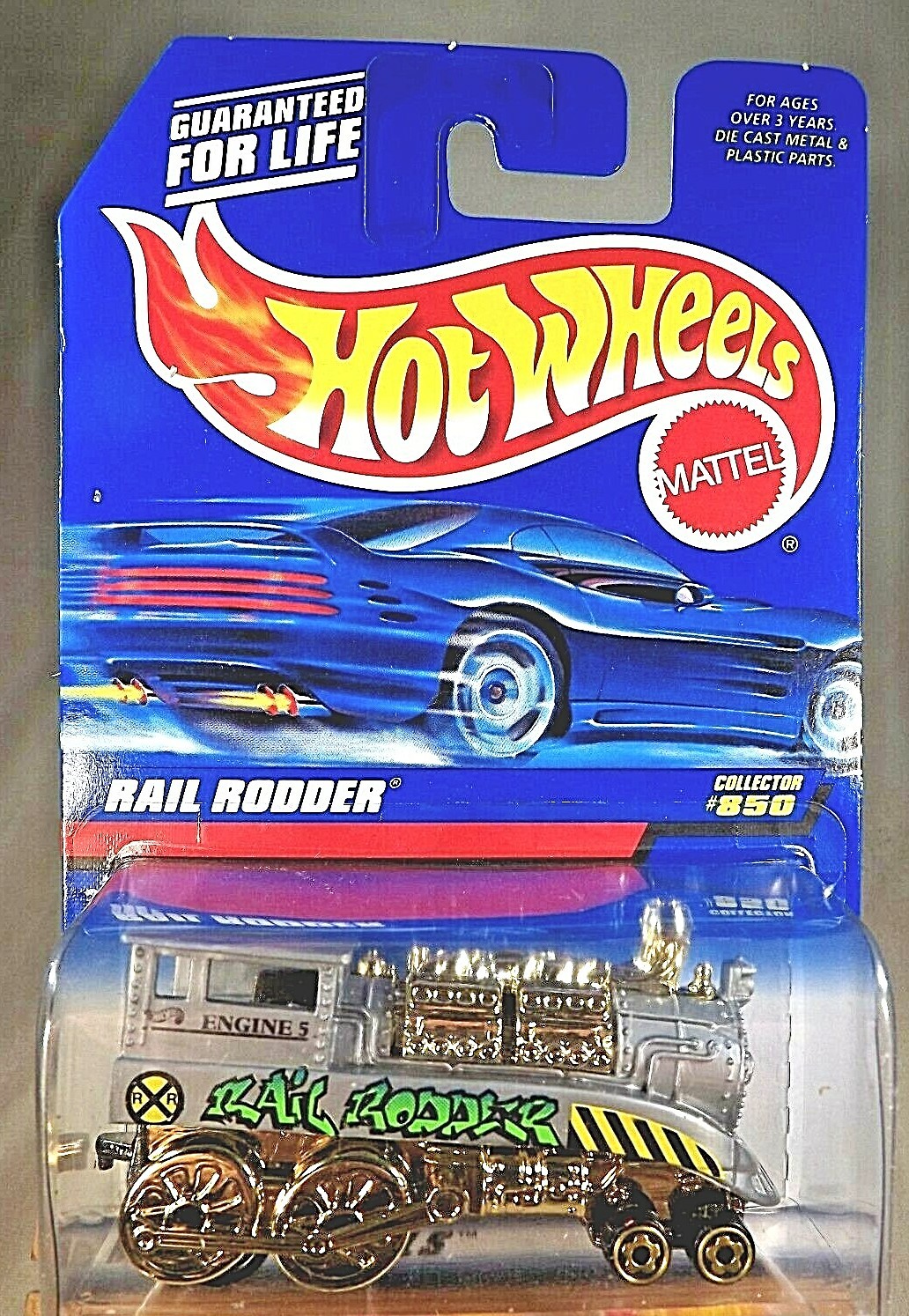 1997 Hot Wheels Collector #850 RAIL RODDER Gray Gold Engine/Drivers Malaysia