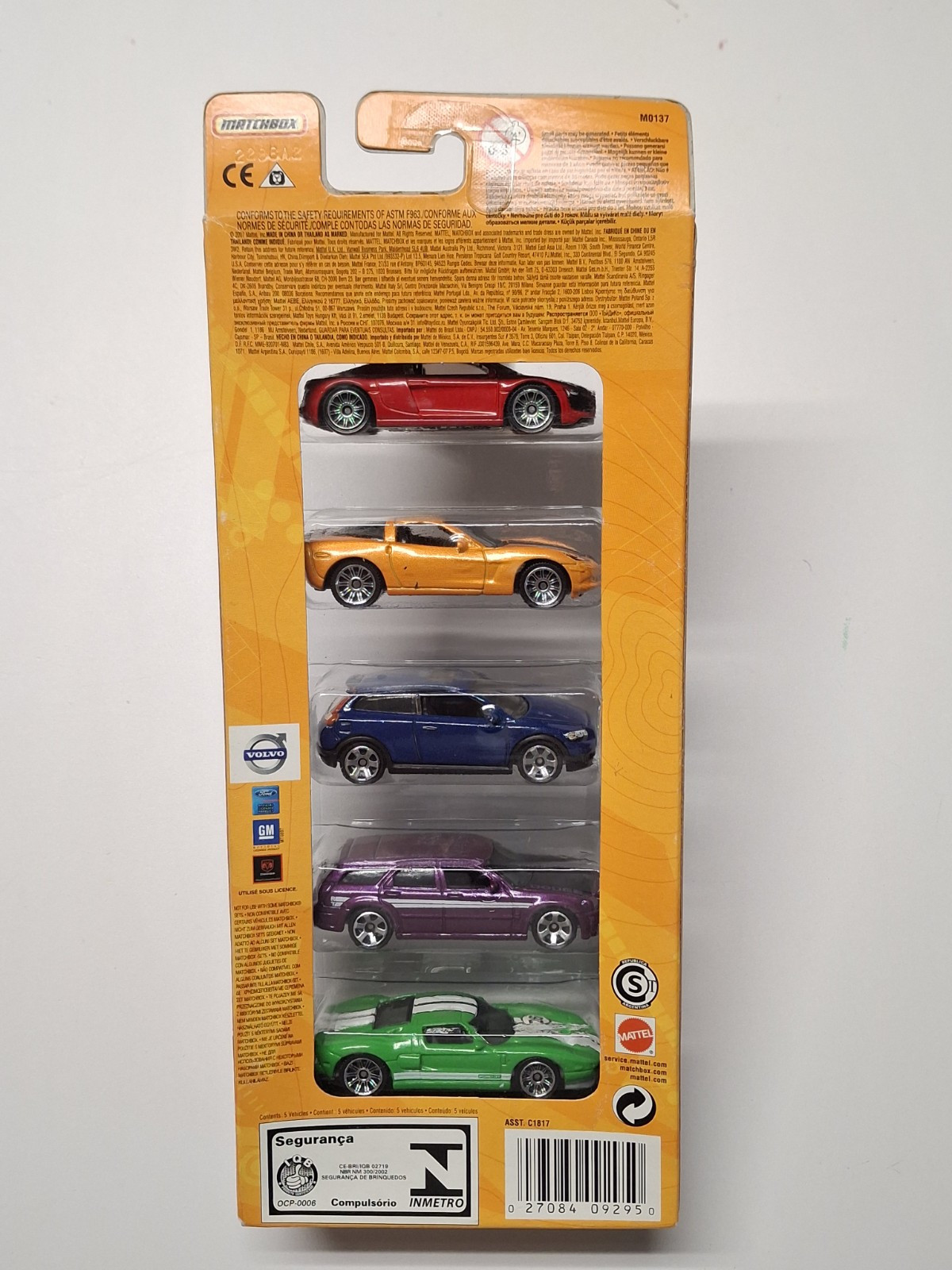 Matchbox 5 Pack. R8, C6, C30, 05 GT, Magnum