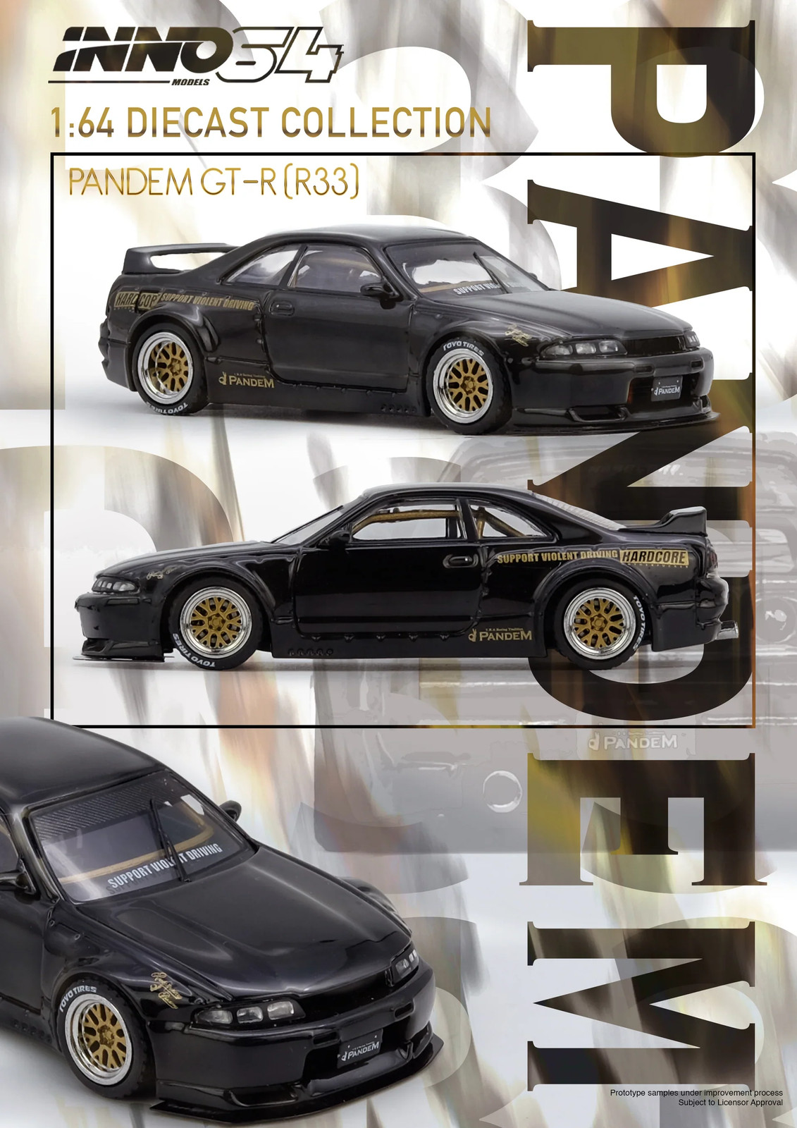 Inno64 1:64 Pandem GT-R R33 – Black