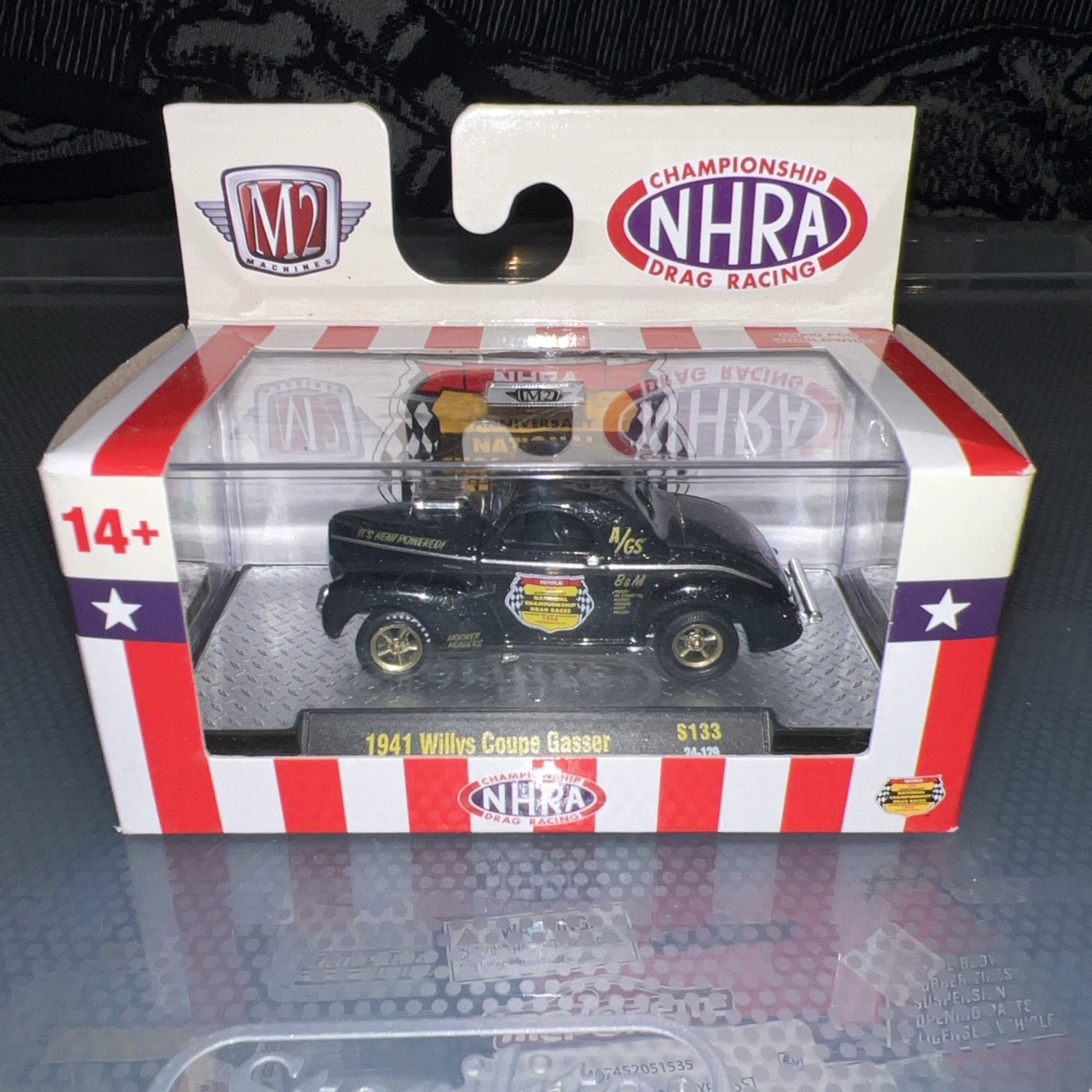 M2 Machines 1941 Willys Coupe Gasser S133 24-129 NHRA