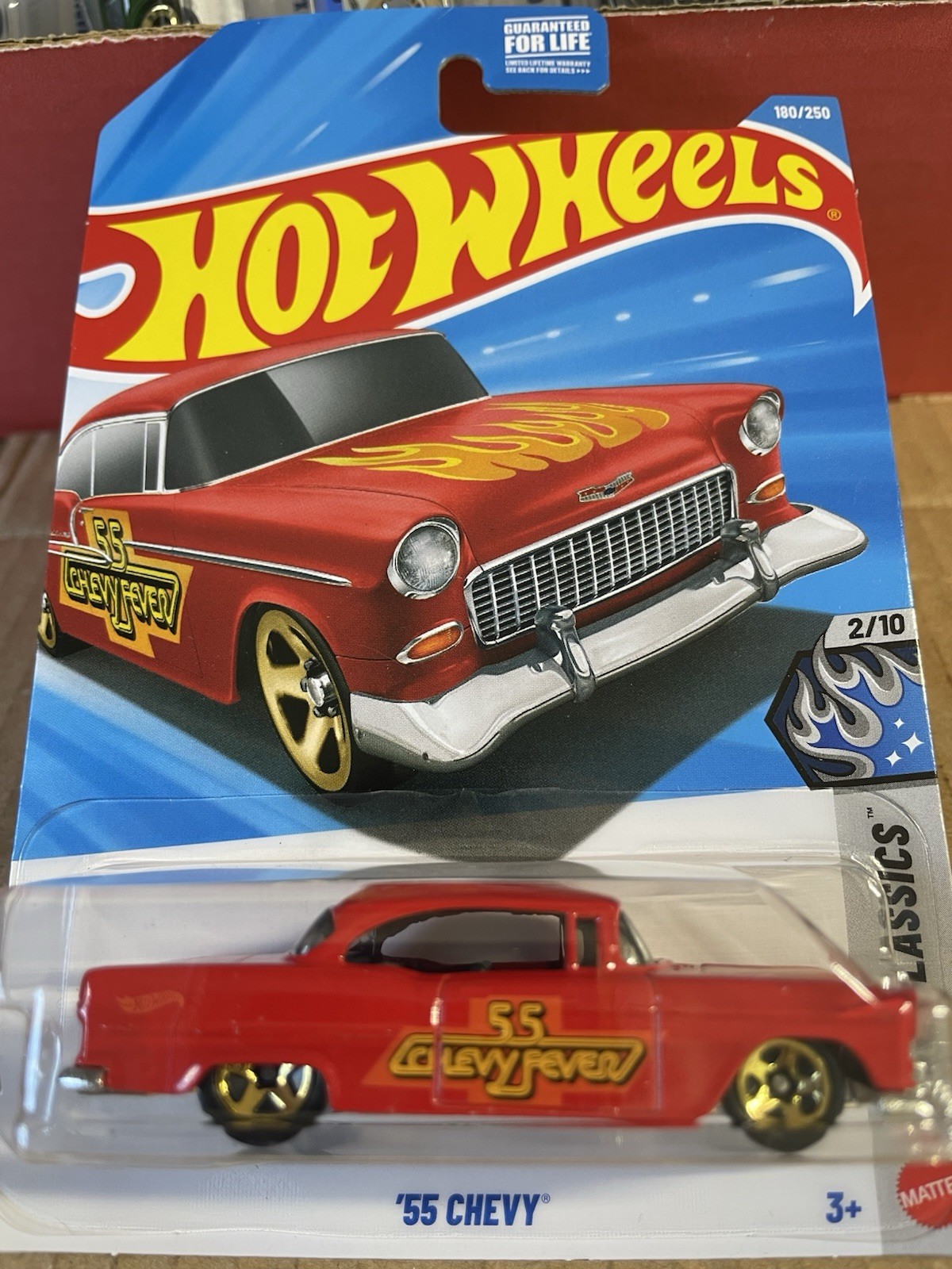 New 2026 Hot Wheels Red ’55 ChevyFever-HW Cool Classics #2/10!