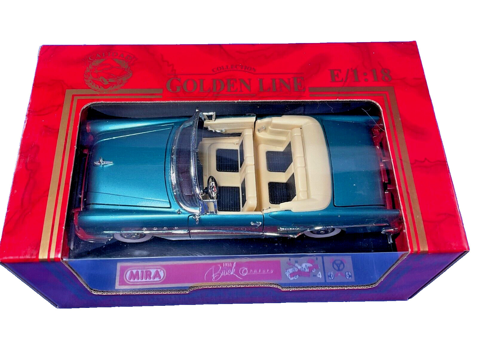 Mira, Golden Line Collection, 1955 Buick Century Convertible Car, 1:18, NIB
