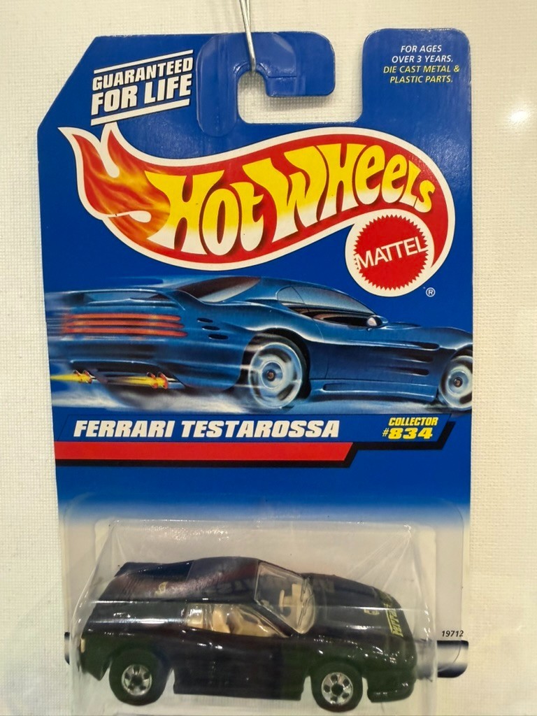 Hot Wheels Ferrari Testarossa Black/Tan 1997 #834 H27 Basic Wheels 1997 -New MOC