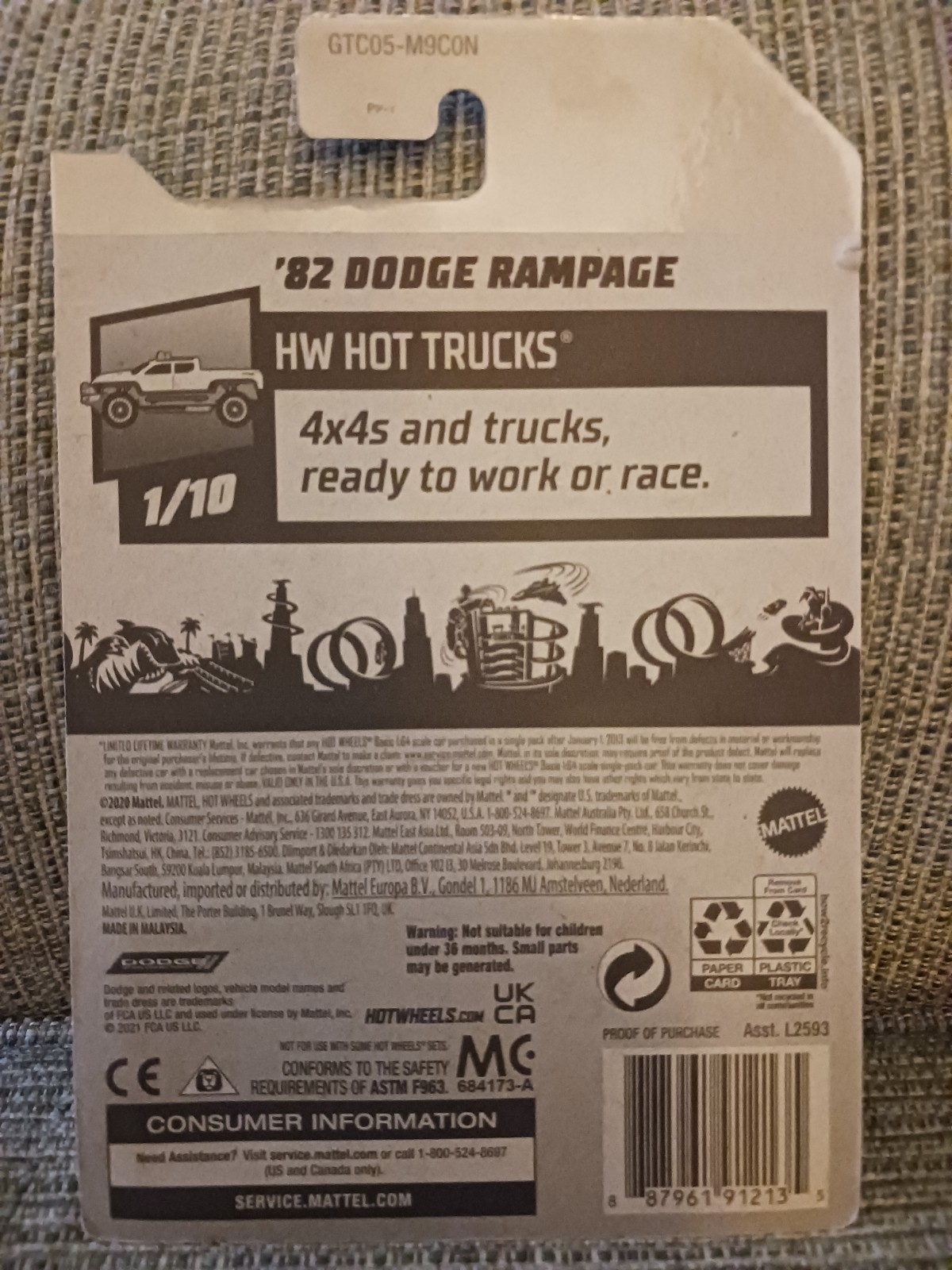 Hot Wheels ’82 Dodge Rampage Black #175 175/250 2021 HW Hot Trucks 1/10