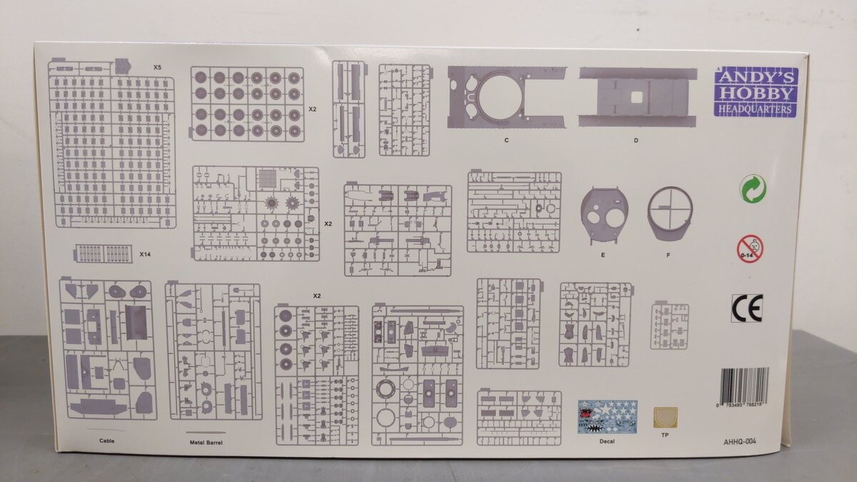 Andy’s Hobby Headquarters AHHQ-004 1/16 Scale M4A3E8 SHERMAN TANK Late Model Kit