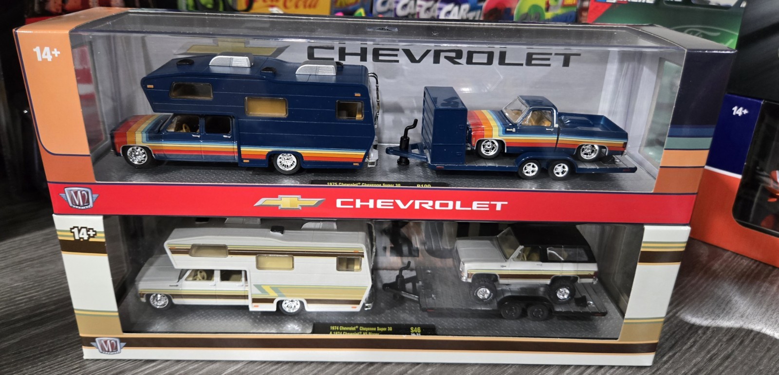 M2 MACHINES ‘75 CHEVY CHEYENNE SUPER 30 CAMPER & CHEVY C10 SILVERADO Lot Of 2🔥