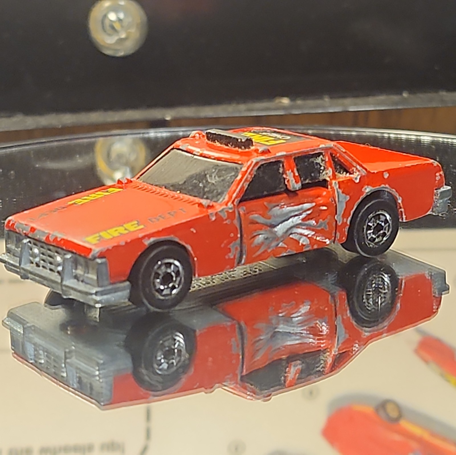 Hot Wheels Mattel 1983 Crack Ups Fire Smasher Chief Fire Dept Car Red Hong Kong