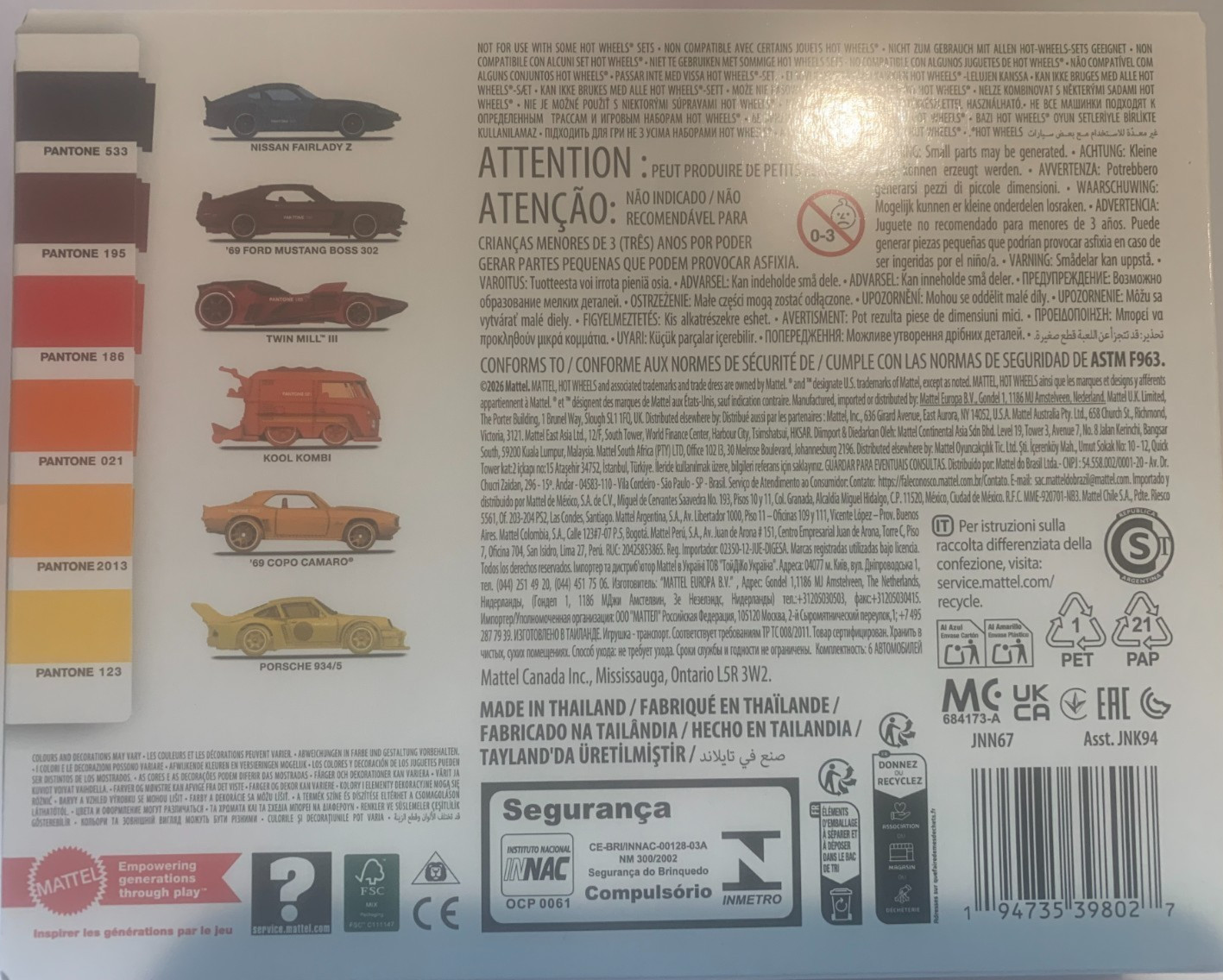 Hot Wheels, Silver Series, Pantone 186, Set of 6, New, Complete Set, Free Ship
