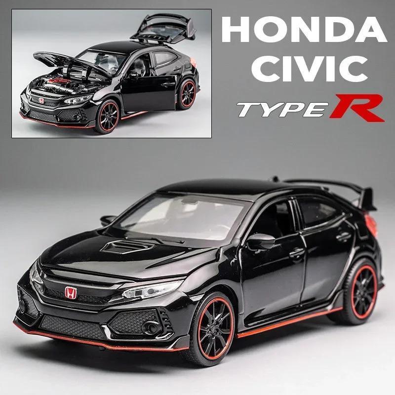 1:32 Honda Civic Type-r Diecast Car Model, Metal with Sound & Light, Toy Gift
