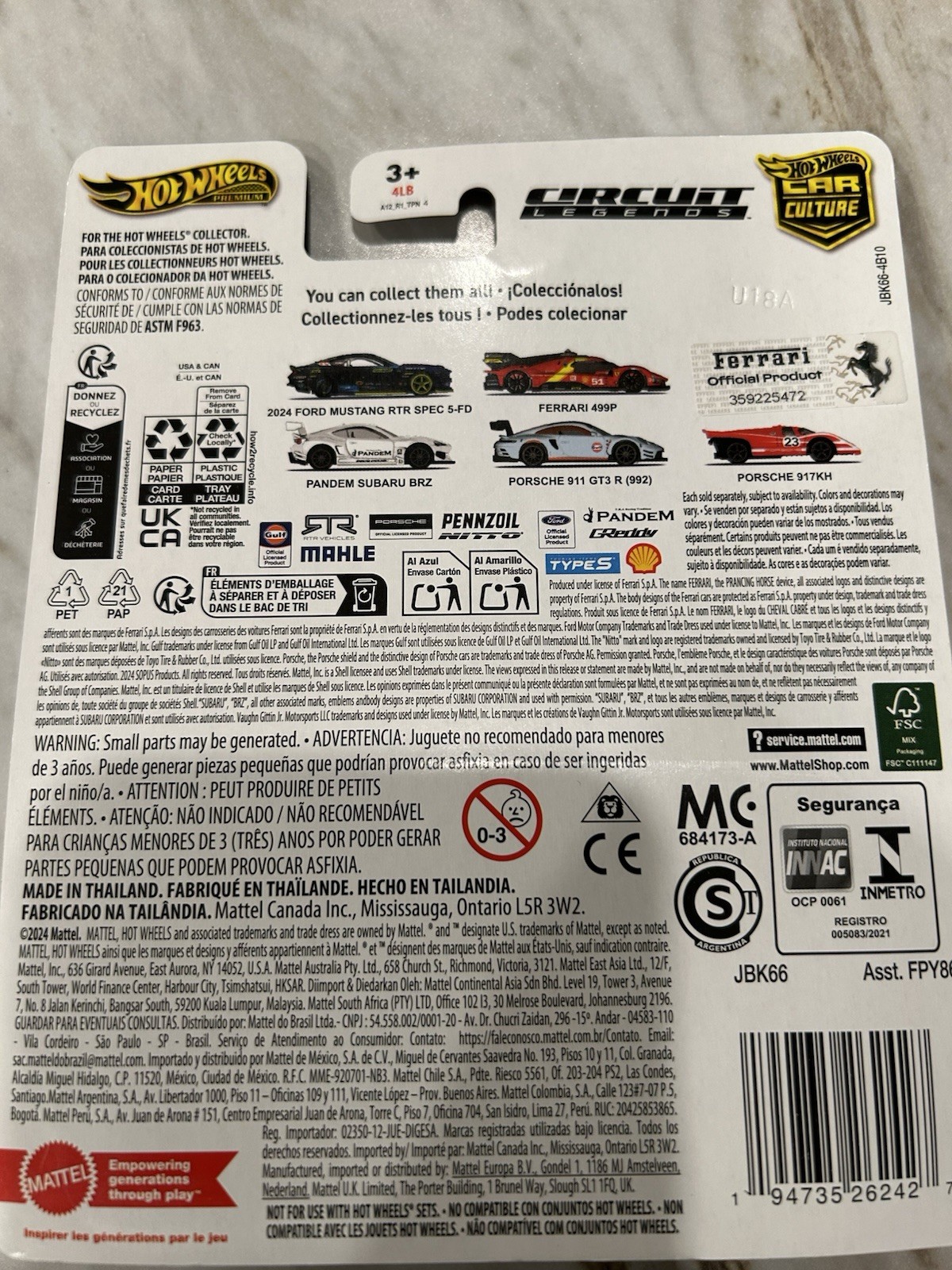 Hot Wheels Premium Car Culture Circuit Legends JBK49 FERRARI 499P Scale 1 64