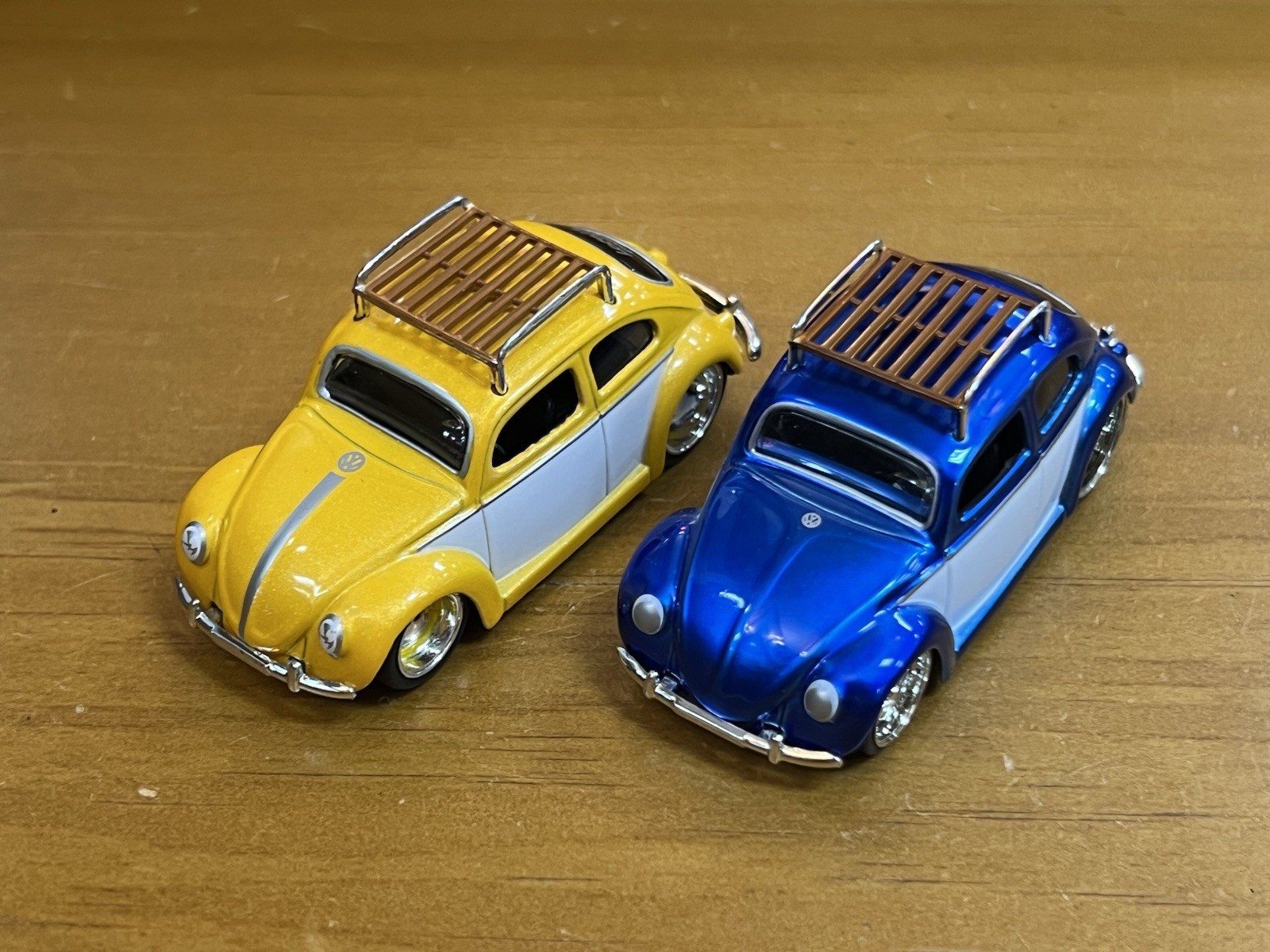 Jada 1:43 Scale? Diecast VW Beetle Cars a Blue and a Yellow 3″