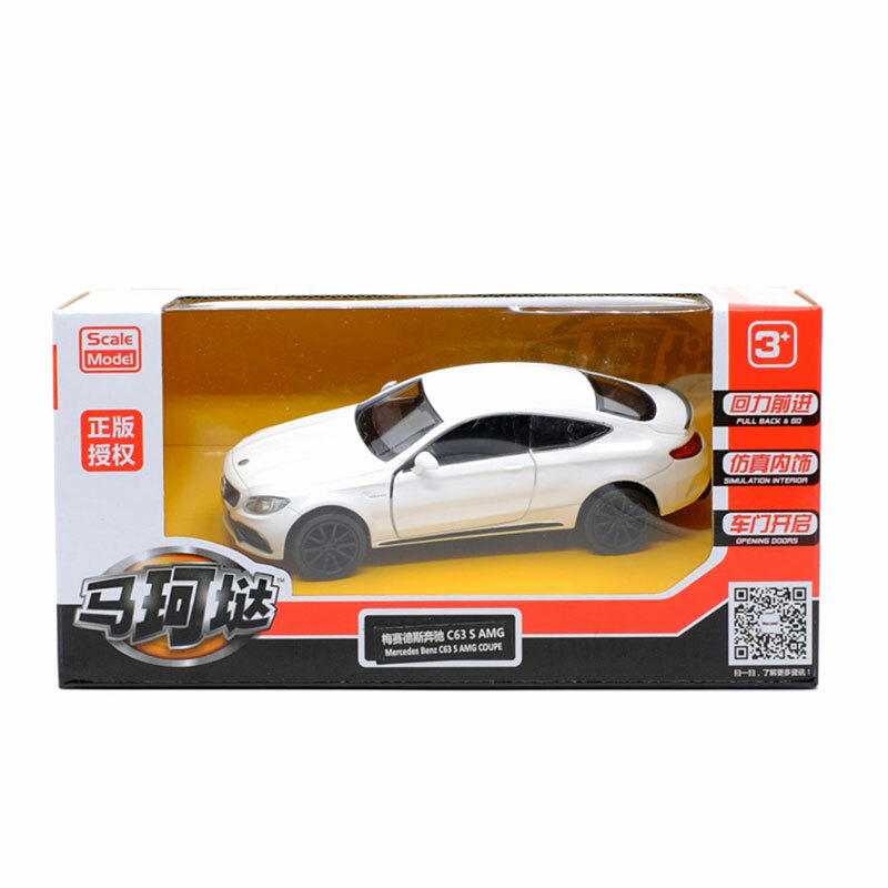 Mercedes-Benz C63S AMG Coupe 1/36 Model Car Diecast Toy Vehicle Collection White