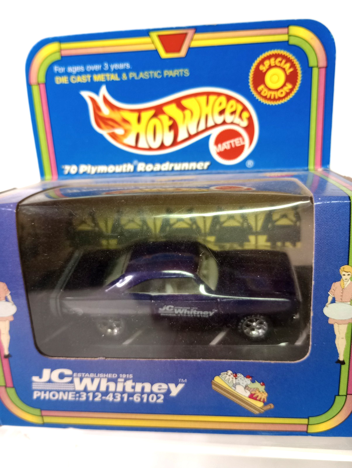 1999 Hot Wheels JC Whitney ’70 Plymouth Roadrunner PURPLE Special Edition ~ NEW