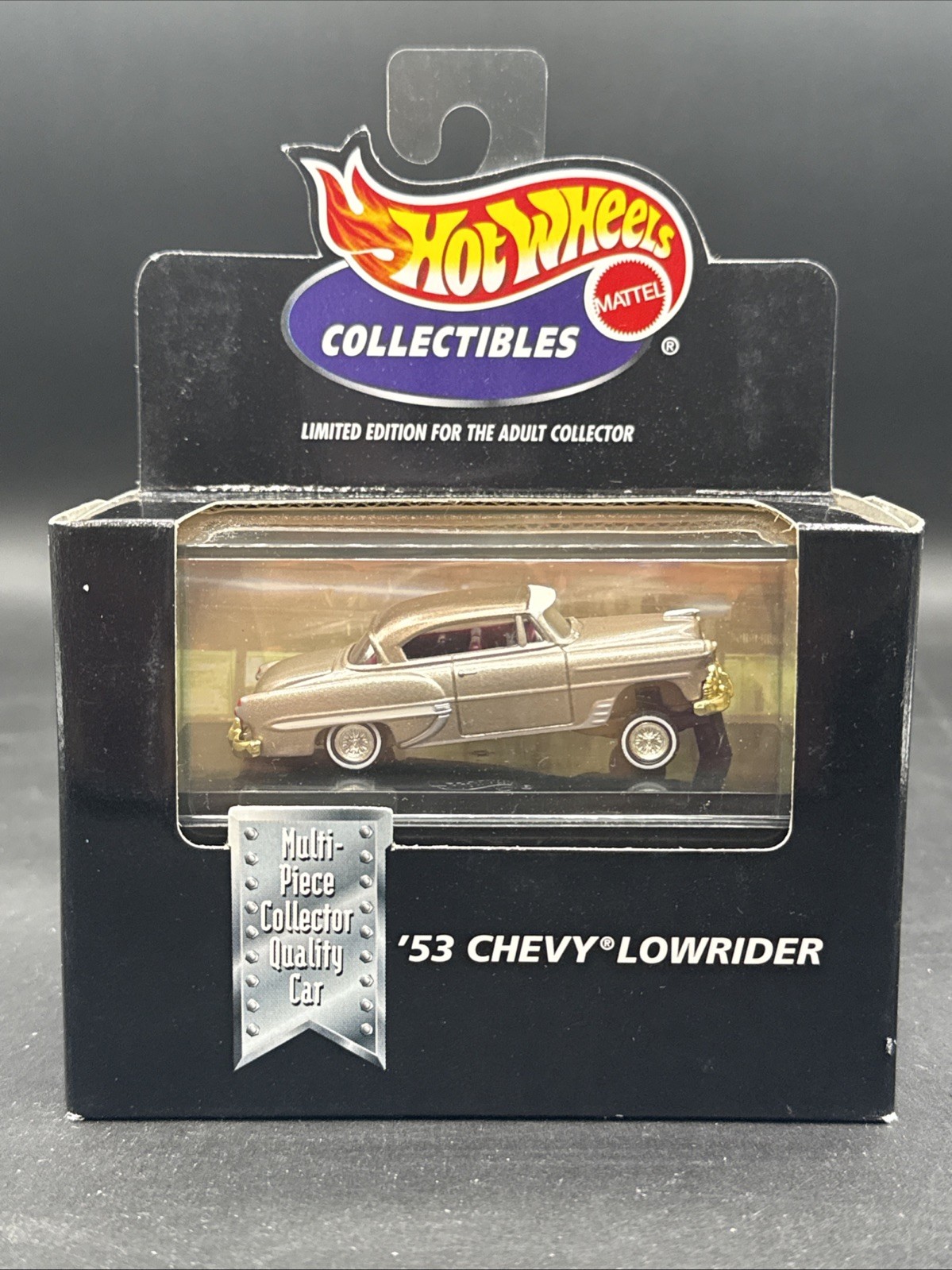 wow 2000 Hot Wheels Collectible Black Box TAN 53 CHEVY LOWRIDER real riders LOOK