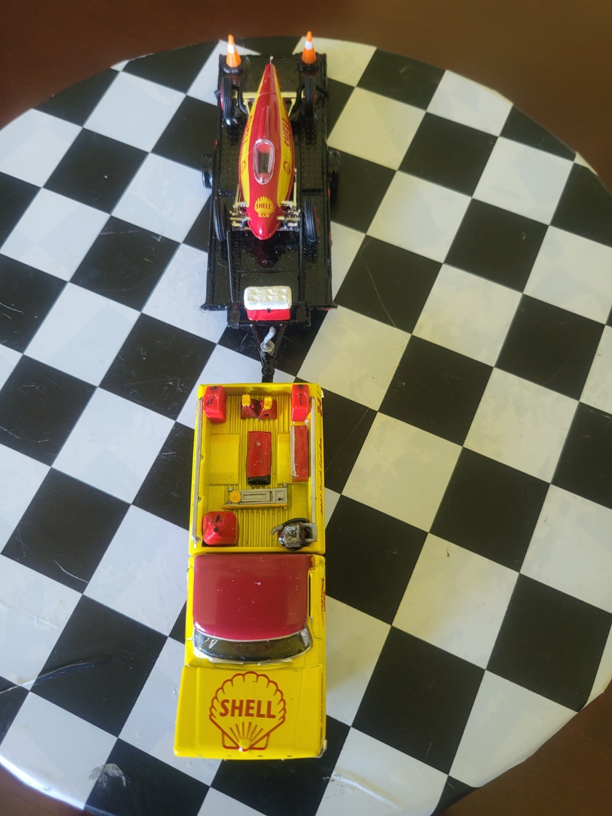 M2 SHELL Customized 69 FORD F-100 RANGER &Shell Ford Belly Tanker On A Trailer