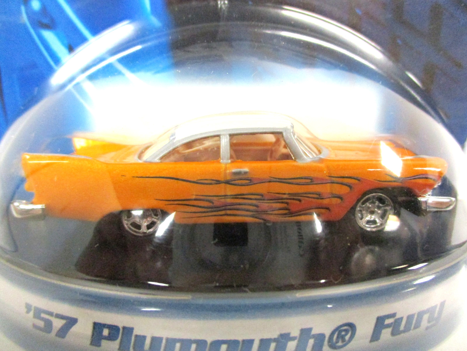 HOT WHEELS – REAL RIDERS – CUSTOM 1957 PLYMOUTH FURY – FLAMES – 1/64