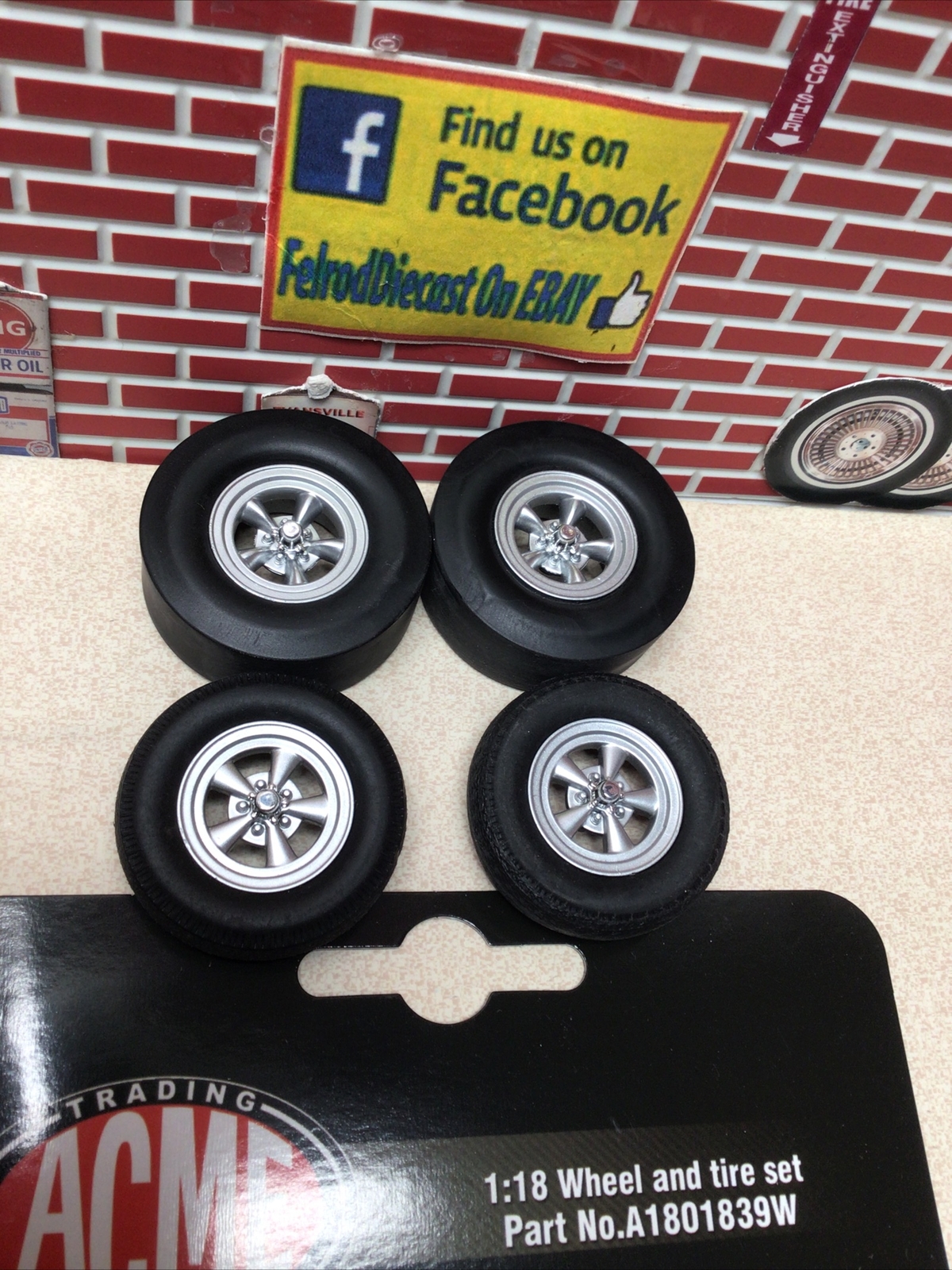 1/18 ACME Drag Wheel and Tire Set From A/FX 1965 Tasca Ford Mustang A1801839W
