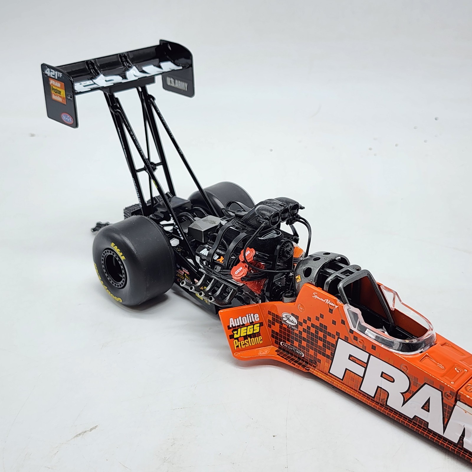21D Auto World 1:24 NHRA Top Fuel Dragster FRAM Spencer Massey Diecast 2011