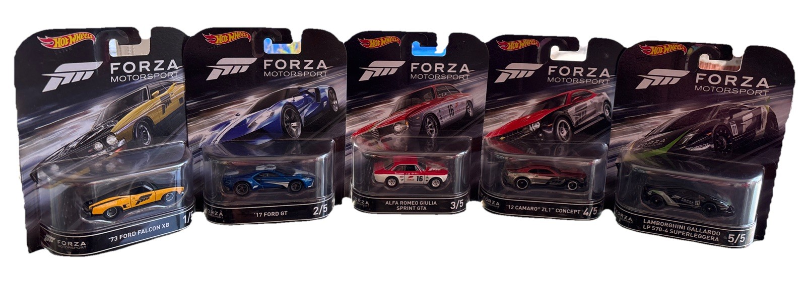 Hot Wheels 2016 Forza Motorsport Complete 5 Car Set J3