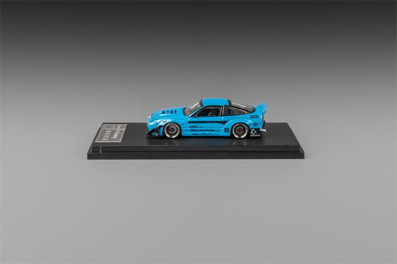 Micro Turbo 1:64 S13 Silvia 180SX Pandem Rocket Bunny babyblue Diecast Model Car