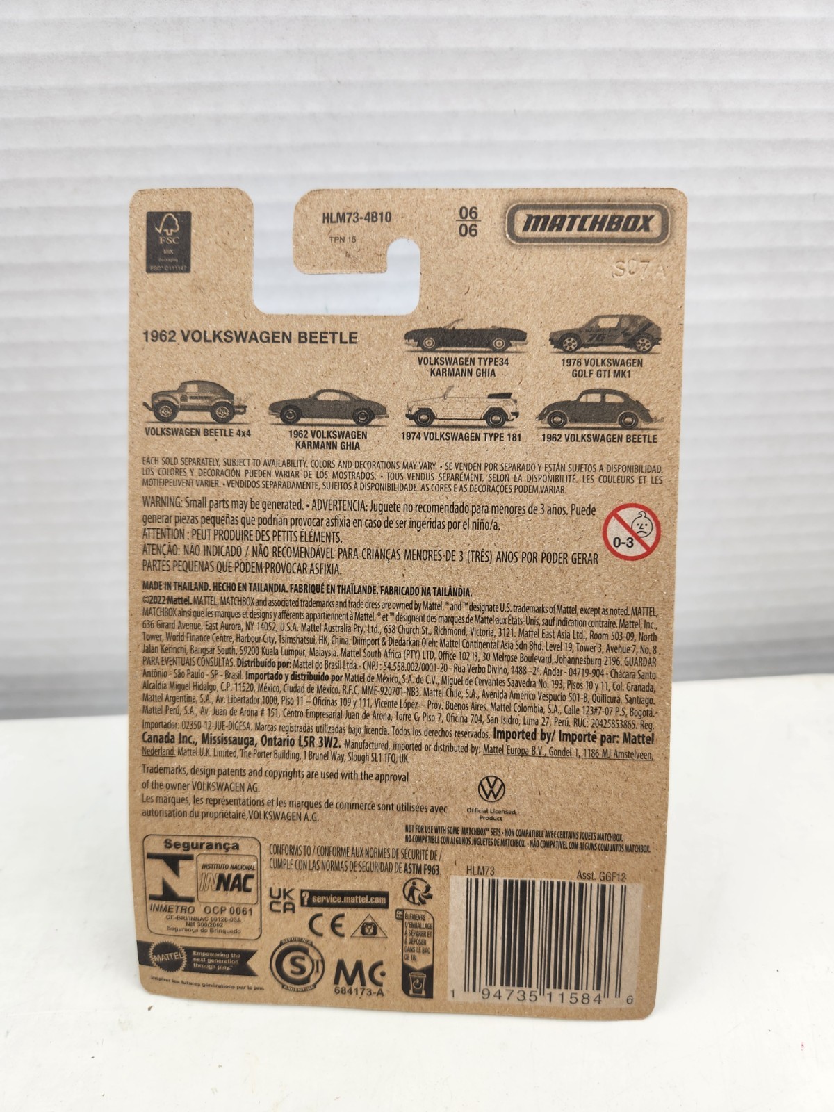 Matchbox 70 Years Lot Of 3 1974 VOLKSWAGEN TYPE 181, 1974 Beetle & 4×4 Beetle