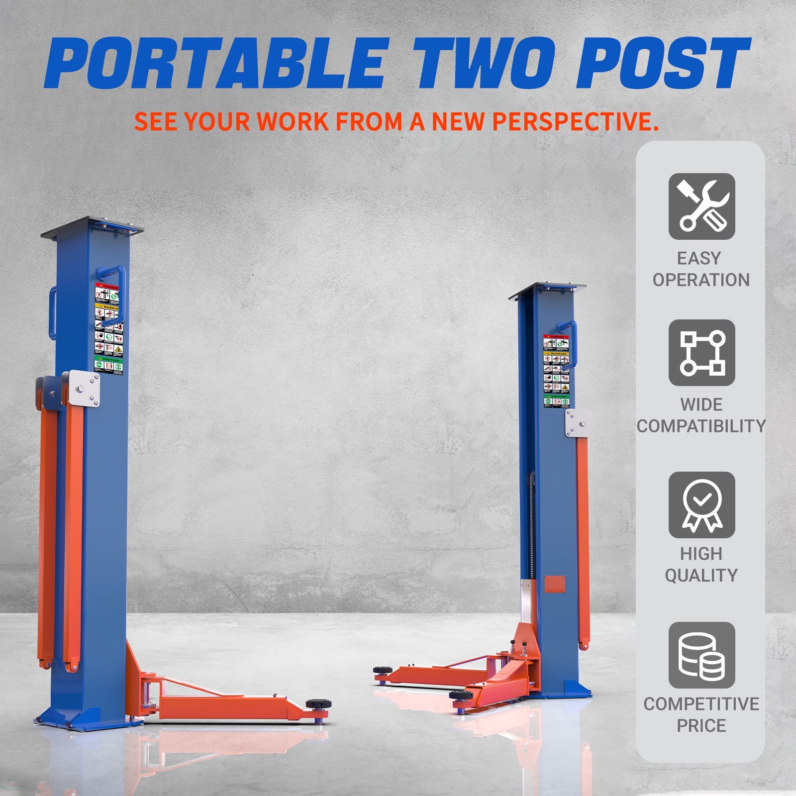8000 LBS Two Post Hydraulic Car Lift Portable Auto Vehicle Hoist US Stock