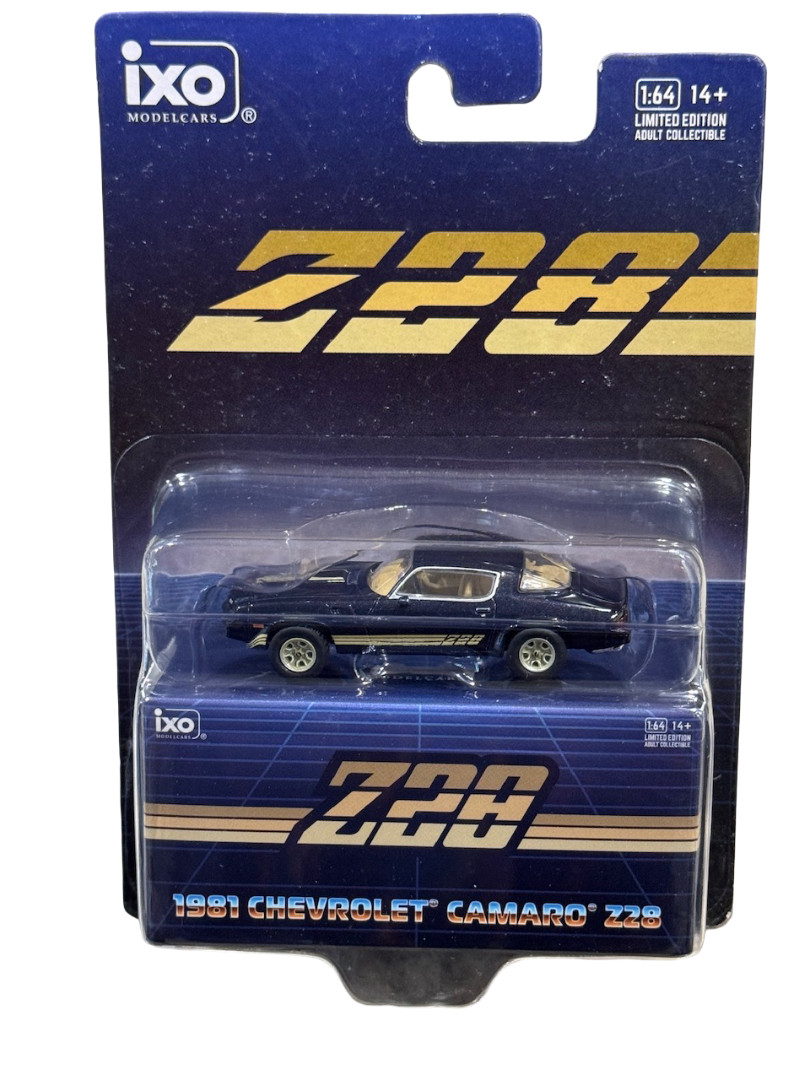 IXO 1981 Chevrolet Camaro Z28 Dark Blue with Metallic Gold Striping 1/64 IA64018