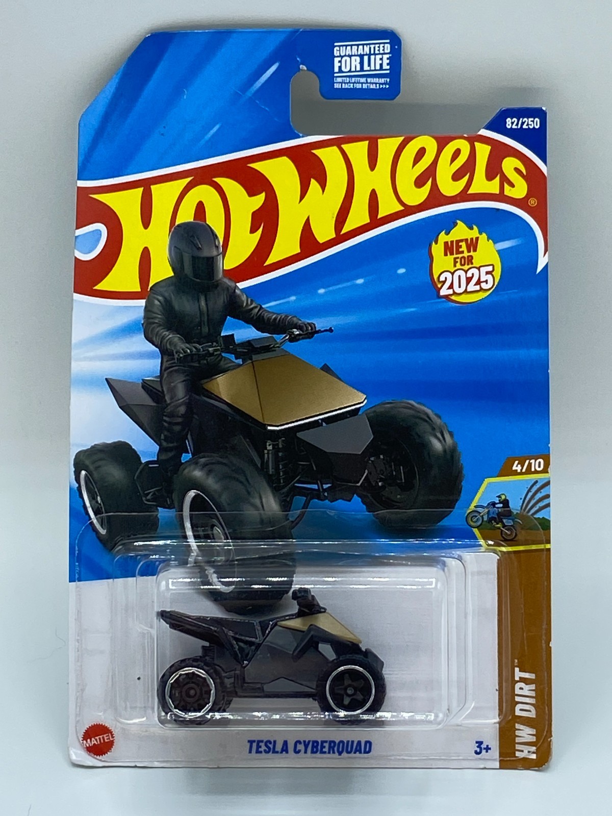 Hot Wheels 2025 TESLA CYBERQUAD HW Dirt Series 4/10 Black /Bronze – Nice.