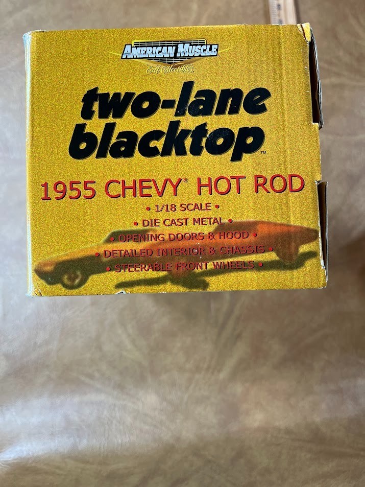 1955 Chevy Hot Rod, Two Lane Blacktop, Ertl-American muscle, 1/18, NIB, Rare.